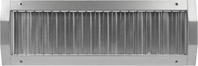 Repa Market 17" x 5" Inch Air Exhaust Grille for Round Ducts - Adjustable Louvre Blades - Galvanized Air Supply Vent Cover - Side Fit Round Surface Canal Ducting from 9.84" to 35.43" Inches