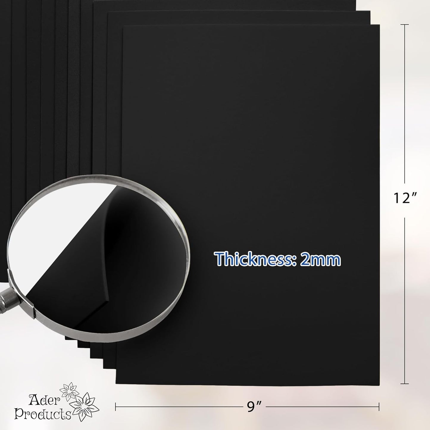 Black EVA Foam Sheets for Crafts, 15 Pack, 9 x 12 Inch, 2mm Thickness – Ideal for DIY Arts and Crafts, Foam Paper for Kids, Cosplay and Costumes