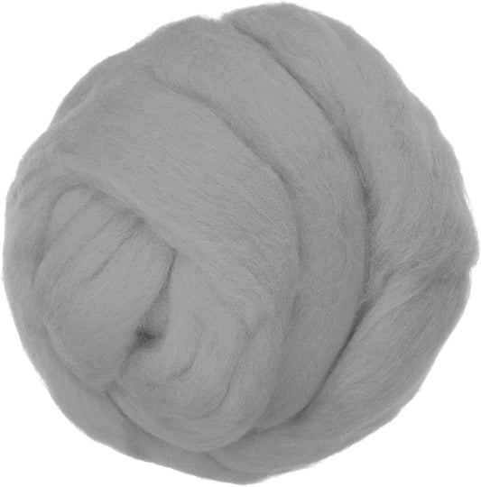 PATIKIL Wool Roving Yarn, 250G/8.8OZ Felting Wool Pure Roving Yarn, Light Gray