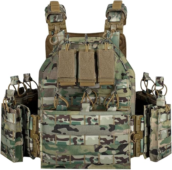 BOMTURN 1000D Tactical Vest for Men Quick Release Modular Vest Adjustable Vest Outdoor
