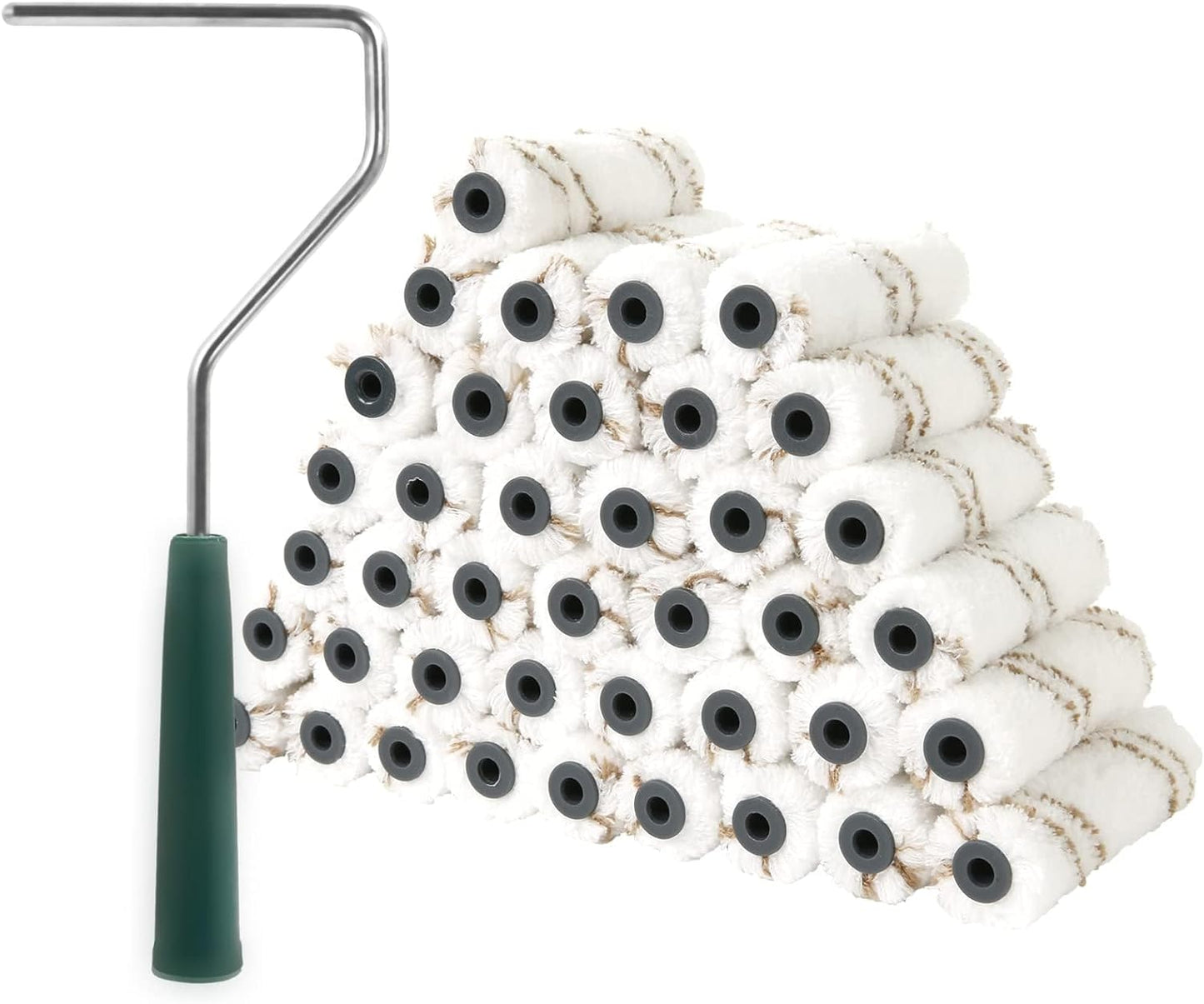 Mister Rui Microfiber Paint Roller Covers 4 Inch, 40 Pack Small Paint Roller Covers with Roller Frame Kit, Mini Paint Rollers for Painting Walls, Paint Supplies for House Painting