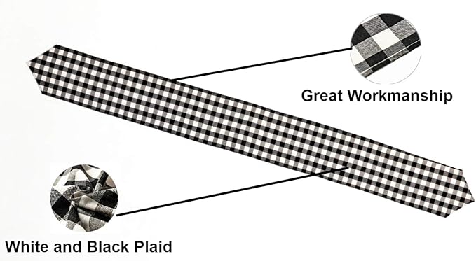 4 Pack Buffalo Check Table Runners White and Black Plaid Table Runner for Christmas Dinner, Lumberjack Party, Outdoor or Indoor Gatherings Table Home Decorations 11"x72"