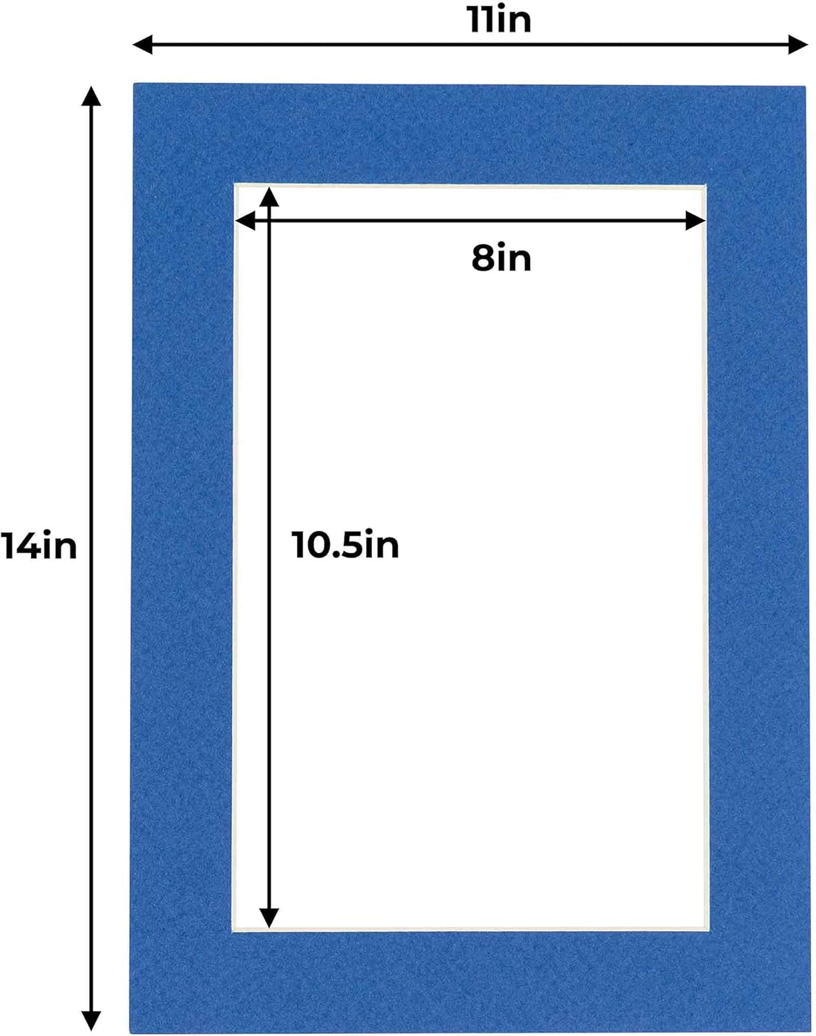 11x14 Mat for 8.5x11 Photo - Precut Royal Blue Picture Matboard for Frames Measuring 11 x 14 Inches - Bevel Cut Matte to Display Art 8.5 x 11 Inches - Acid Free ONE MAT with Backing Board & Clear Bag
