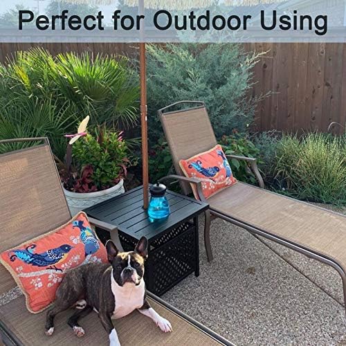 PHI VILLA Outdoor Patio Umbrella Side Table Base Stand with 1.57" Umbrella Hole for Garden,Pool Deck - Black