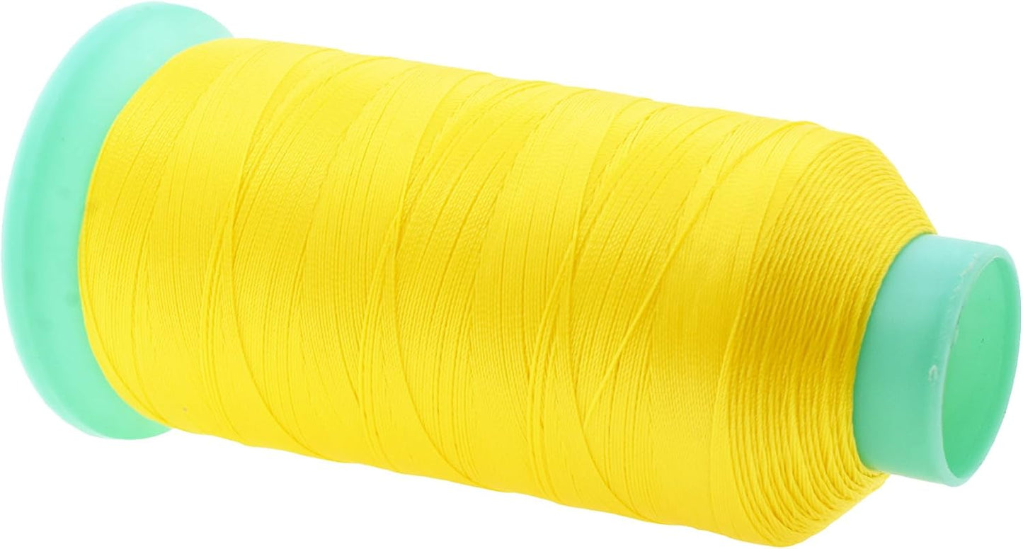 Mandala Crafts Bonded Nylon Thread Yellow Heavy Duty Sewing Threads - 1100 YDs Size 92 280D T90 Tex 90 Thread for Leather Jeans Weaving Outdoor Marine Upholstery Threads