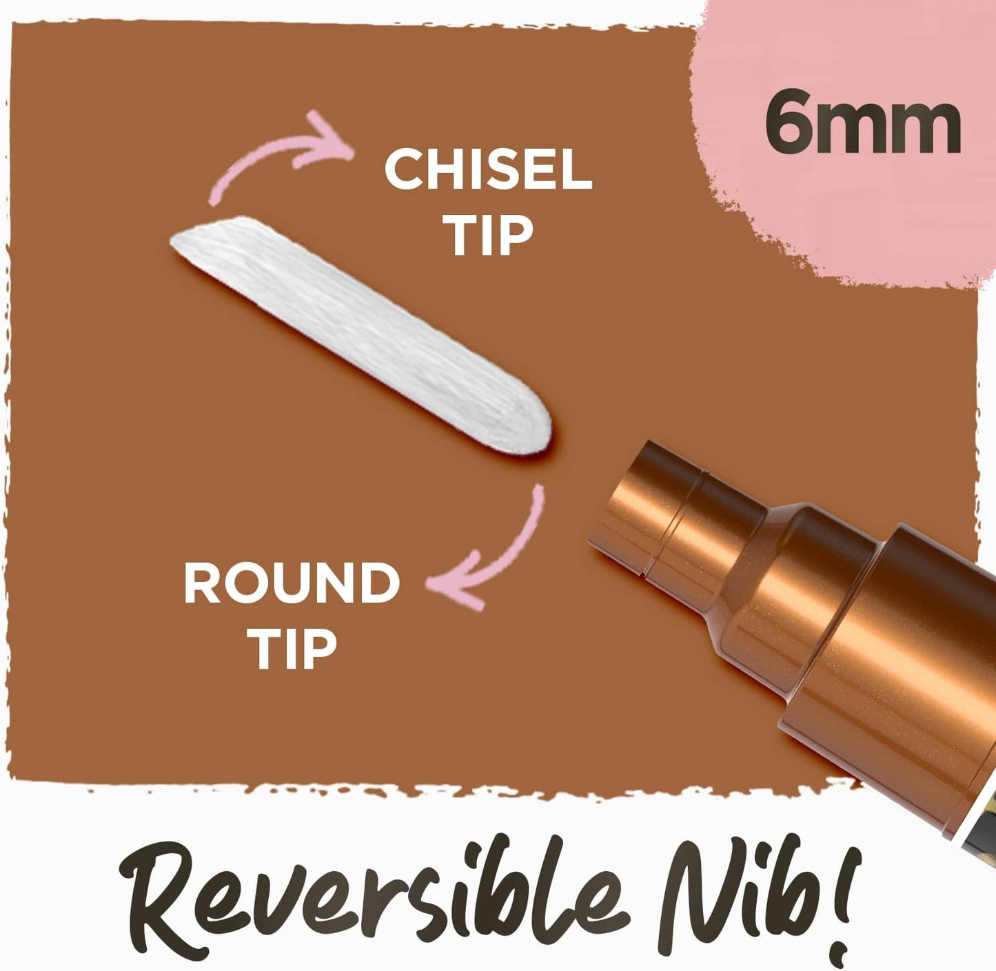 Metallic Chalk Markers (10 Pack) Liquid Chalk Pens - For Blackboards, Chalkboard, Bistro Menu, Window - Wet Wipe Erasable - 6mm Reversible Bullet & Chisel Tip