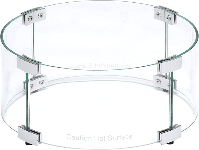 Celestial 14" x 6" Round Wind Guard, for Outdoor Gas Fire Pits