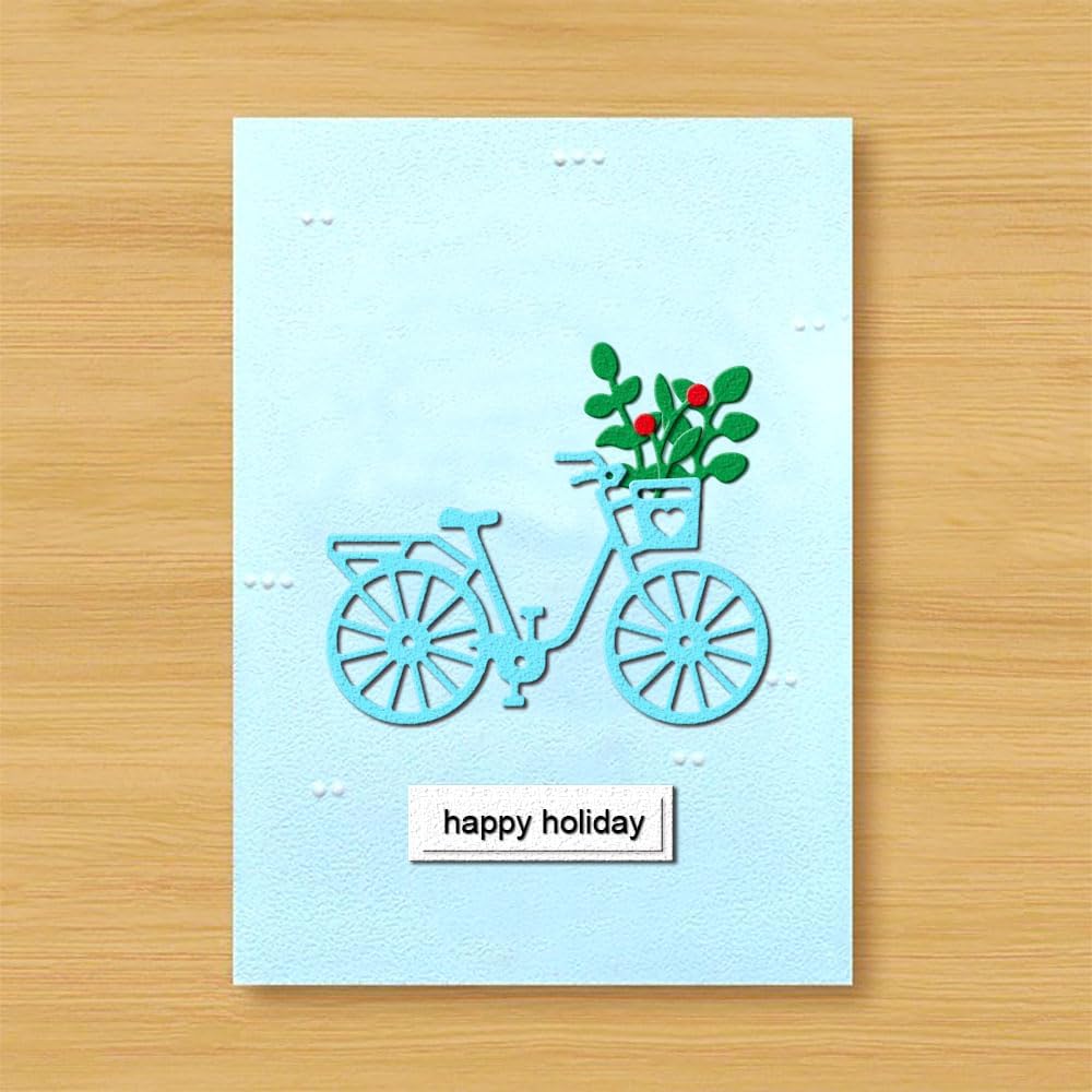 Grass Fence and Bike Metal Cutting Dies,Grass Bush Fence Die Cuts for Paper Card Making, Grass Fences Embossing Dies for Scrapbooking DIY Album Decorative