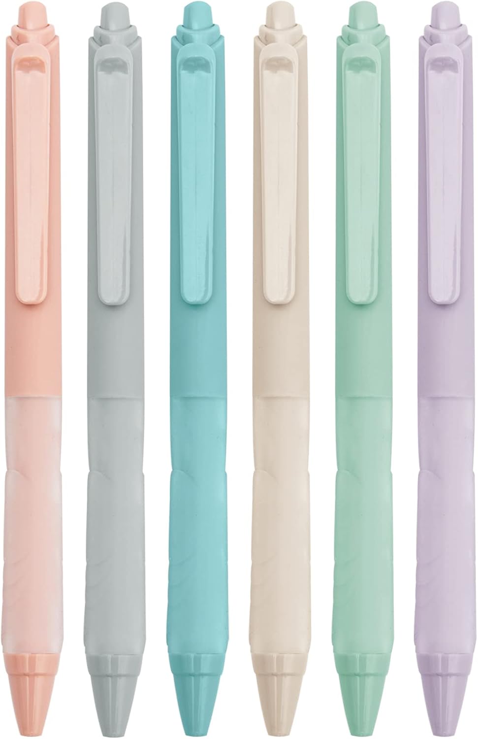 Linbsunne Ballpoint Pens Medium Point 1mm Black Pen with Super Soft Grip Ball Point Pen for Men Women Retractable Pens (6-pack)