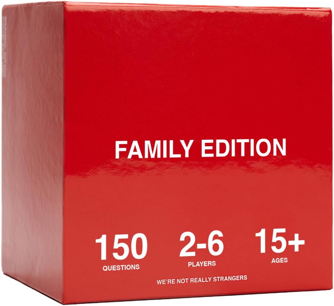WE'RE NOT REALLY STRANGERS Family Edition Card Game - 150 Conversation Cards for Adults, Teens, and Families - for a Fun & Memorable Family Game Night, Ages 15+, 2-6 Players