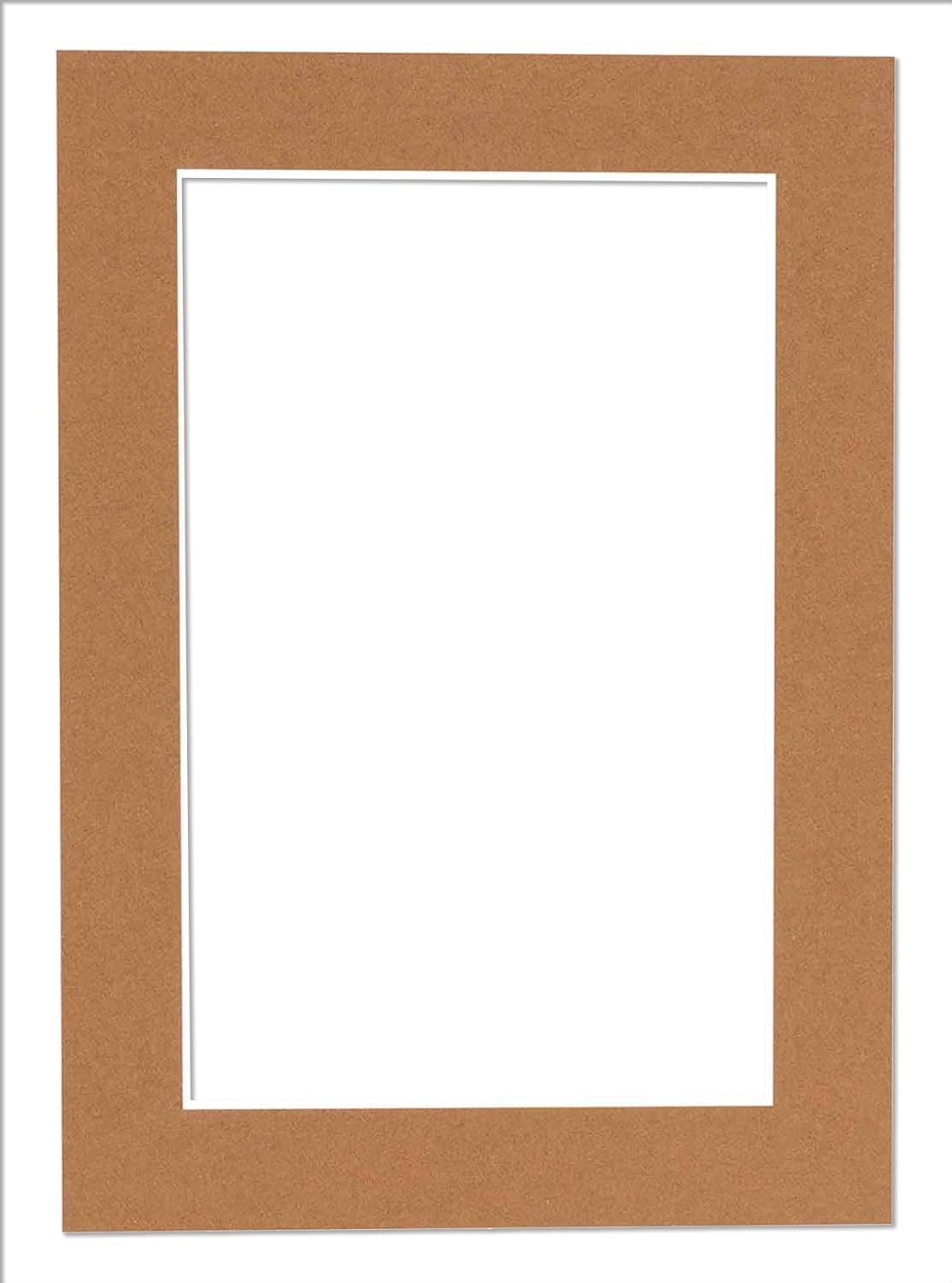 11x14 Mat Bevel Cut for 8.5x11 Photos - Acid Free Aged Oak Brown Precut Matboard - For Pictures, Photos, Framing - 4-ply Thickness