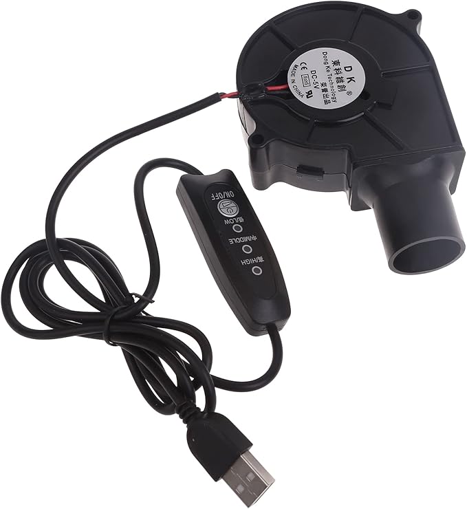 Upgraded BBQ Blower Fan Oil-Bearing Motor Adjustable 3Gear Speed Air Blower Outdoor Cooking Companion BBQ Fan