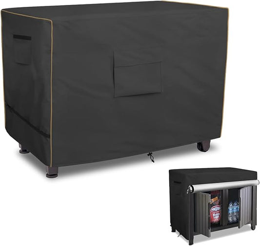 Bitubi Prep Table Cover with Split Zipper for 52 Inch Keter Unity XL Portable Outdoor Table, Heavy Duty Waterproof Fabric, Compatible with 52 Inch Kitchen Island Table, Black