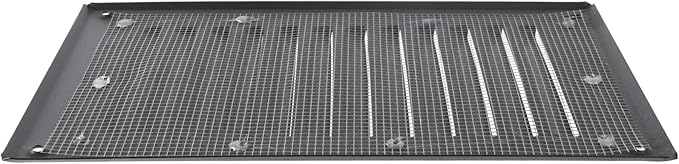 Square Ventilation Grille / 5" x 7" Inch Inside Measurement/Black Metal Air Vent Louver - Inside/Outside use / 6.5" x 9.5" Inch Outer Measurement