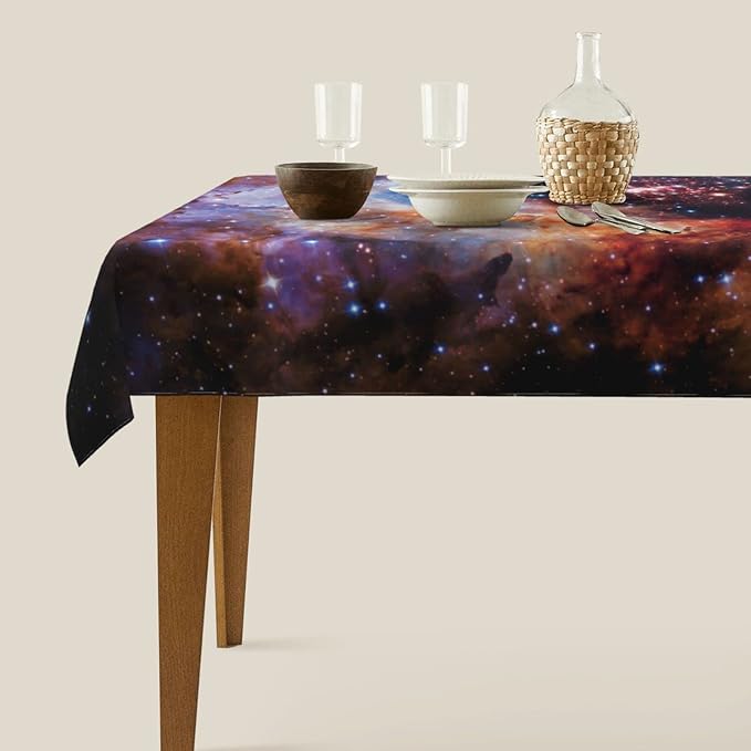 Worltoldb Galaxy Tablecloths Polyester Table Cloth for Kitchen Dinning Table Washable Table Cover for Parties Wedding Picnic