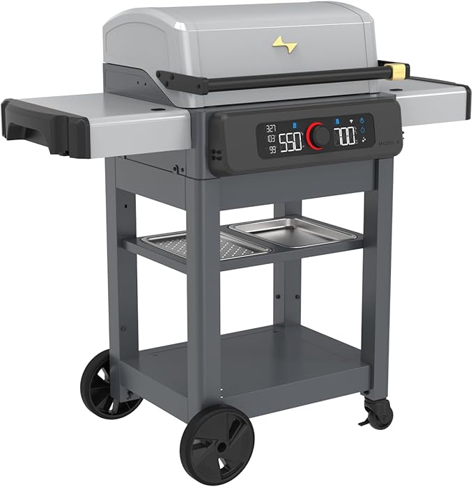 Current Model G Dual Zone Grill, Smart Electric Outdoor Grill with 200°F to 700°F Range for Searing & Roasting, Digital Precision, Independent Heat Zones, Apartment-Friendly & Weather-Resistant