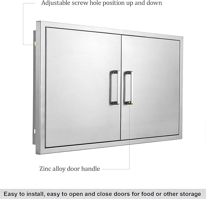 Outdoor Kitchen Door, 36" W23 H Outdoor Kitchen Access Door, Stainless Steel BBQ Double Door, Available for Outdoor Kitchen Island or Outdoor Kitchen.