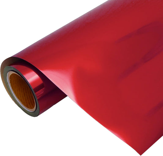 10 Yard x 20" Wide Roll Threadart Metallic Foil Red Heat Transfer Vinyl Film | Compatible with Venture Explore and Maker, Silhouette Cameo, & Large Format Cutters