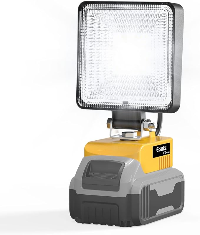 Ecarke Led Work Light Compatible with DeWalt 20v Battery, Portable Led Flood Work Light with Low Voltage Protection, USB & Type-C Charging Port, for Outdoor Camping Hiking Fishing Emergency