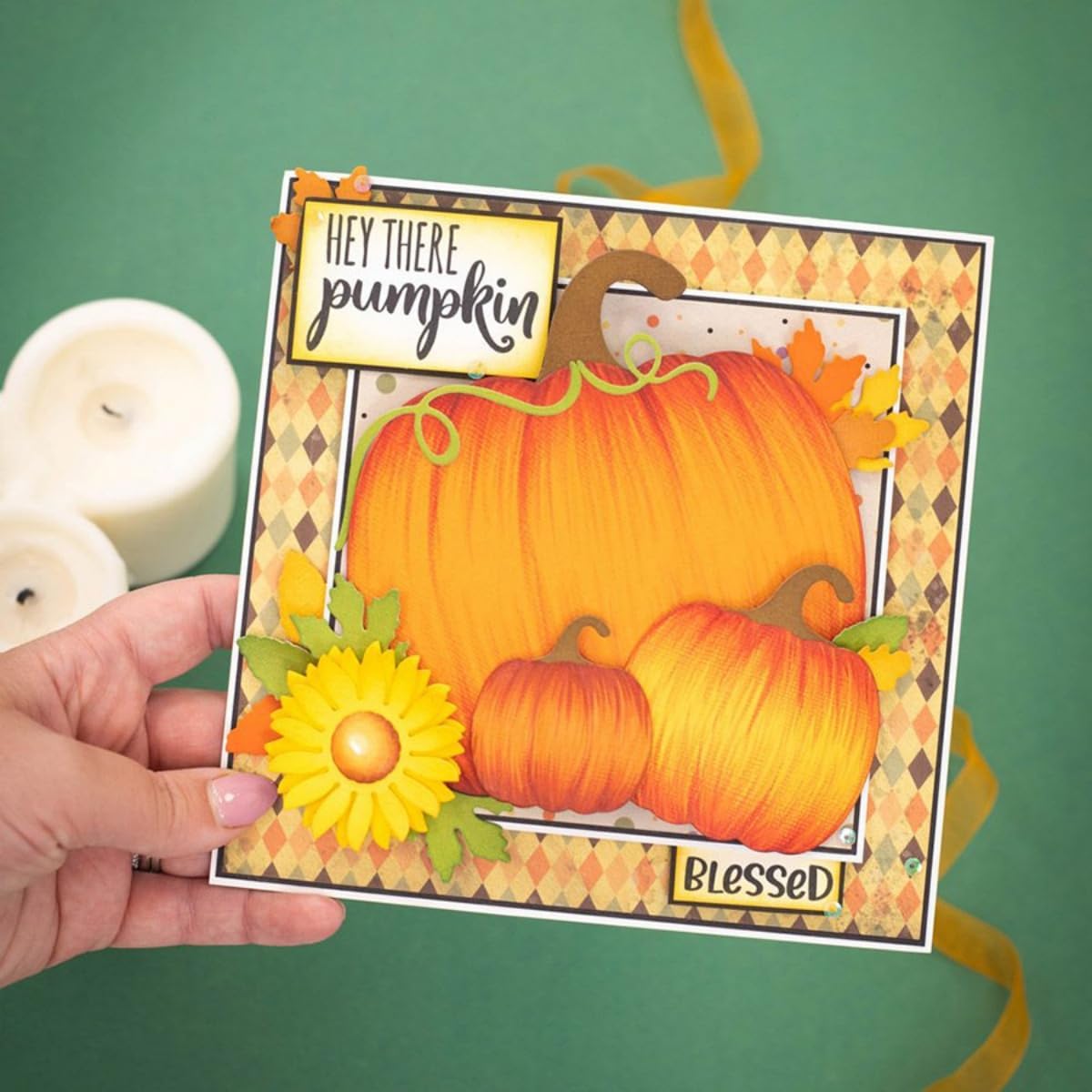 Cutting Dies Metal Stencils Scrapbooking Tools DIY Embossing Template for Paper Card Making Album Arts Crafts Supplies (Halloween Pumpkin Set-10.6x17.6cm)