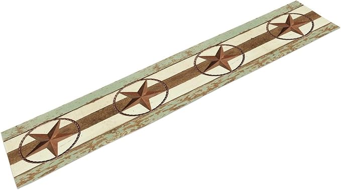Texas Western Star Table Runner, Farmhouse Cowboy Country Barn Star Table Runners for Home Living Room Holiday Dinner Scarf Decor, 13x108inch