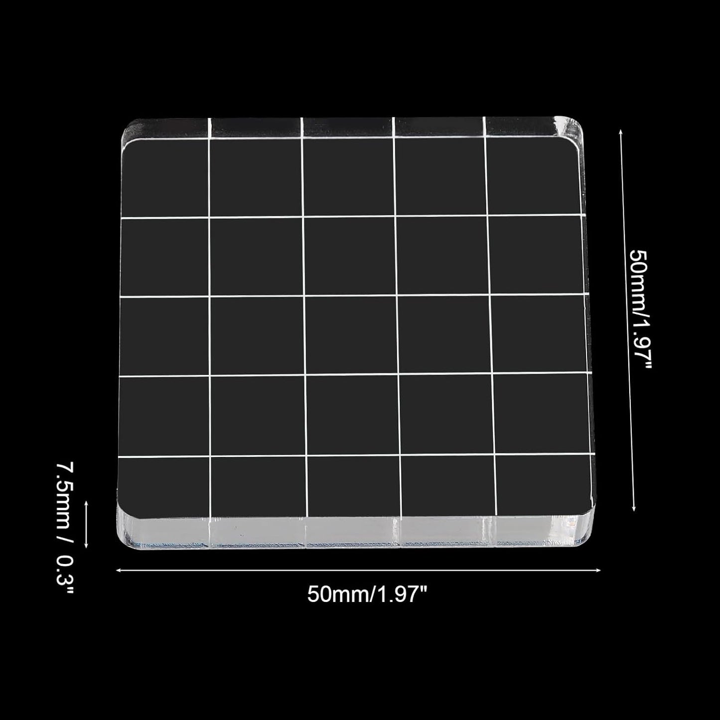 PATIKIL 2"x2" Acrylic Stamp Block, 6Pcs Clear Stamping Block with Grid Lines Decorative Mounting Blocks Square for Scrapbooking DIY Crafts Card Making