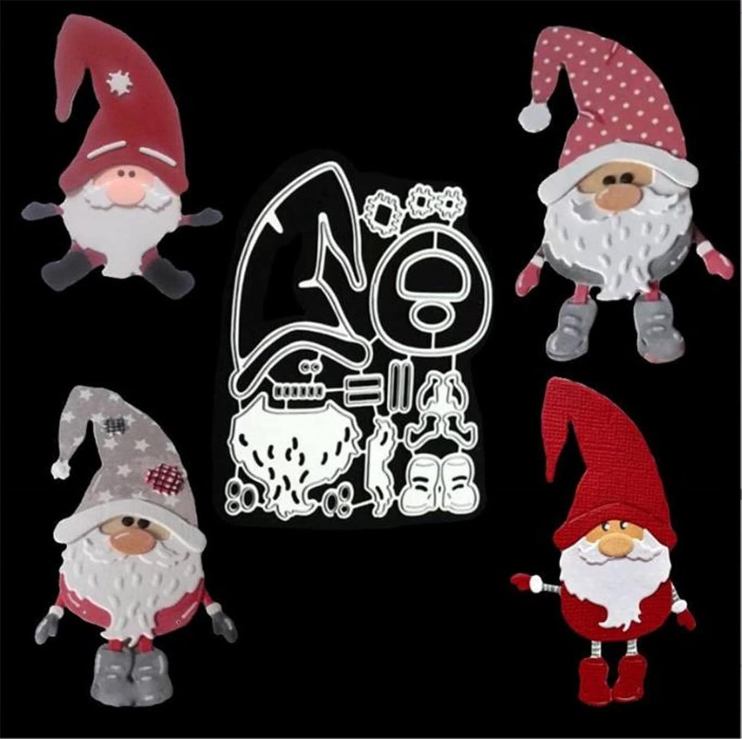 Metal Cutting Dies DIY Merry Christams Embossing Stencil Template Scrapbooking Card Making Mold Photo Album Arts Crafts Tools(Santa Claus Doll-10x8cm)