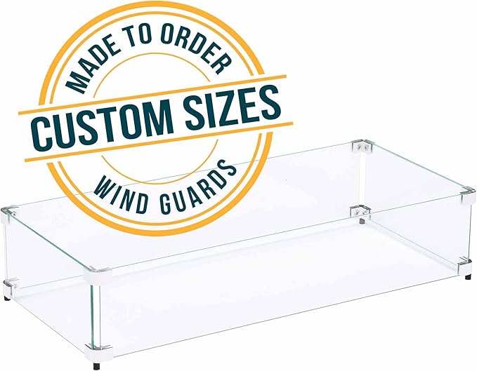 Custom Sized Wind Guard for Gas Fire Pits - Celestial Fire Glass