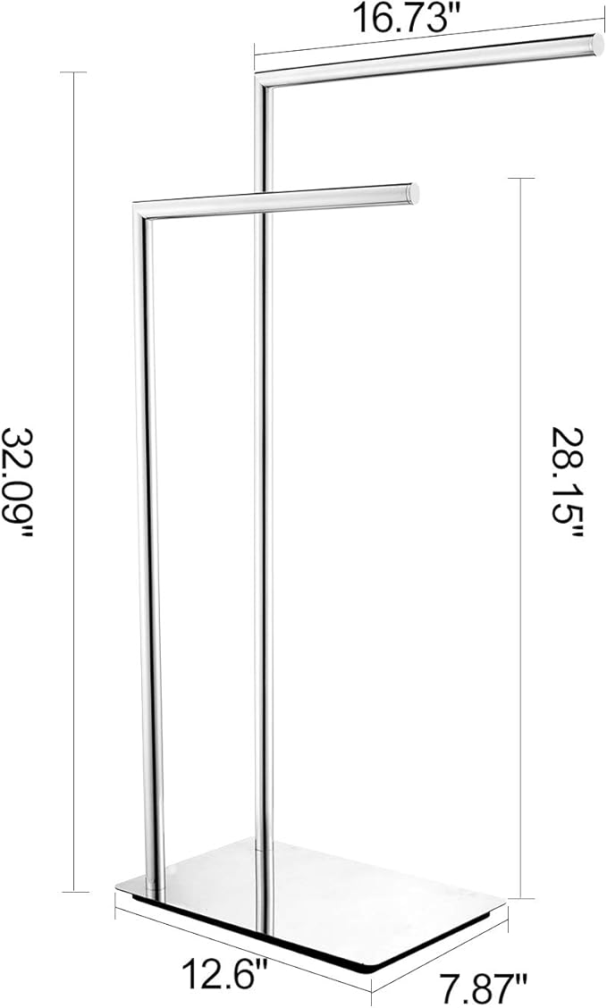 Freestanding Double Towel Racks Bathroom Accessories Towel Holder Stand on Floor Brass Chrome
