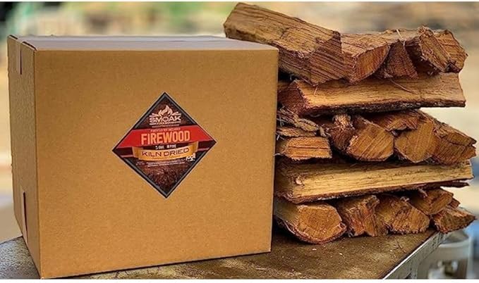 Smoak Firewood - Kiln Dried Premium Oak Firewood (Includes Firestarter) (Large (16inch Logs) 60-70lbs)