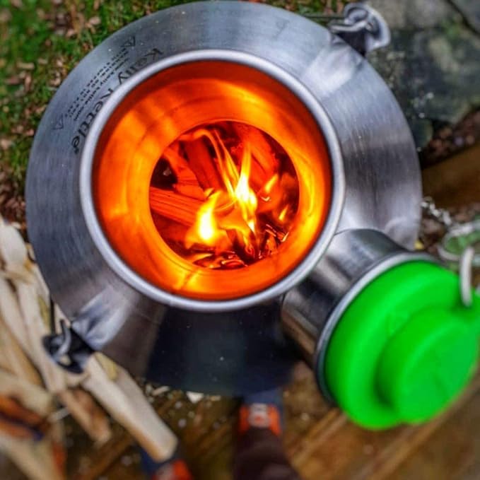 'Base Camp' Kelly Kettle® 54fl.oz. | Stainless Steel | Whistles When Boiled | Kettle & Camp Stove in one | Ultra-fast | Wood Fuelled | NO Batteries/Gas | Camping, Fishing, Scouts, Picnics, Emergencies