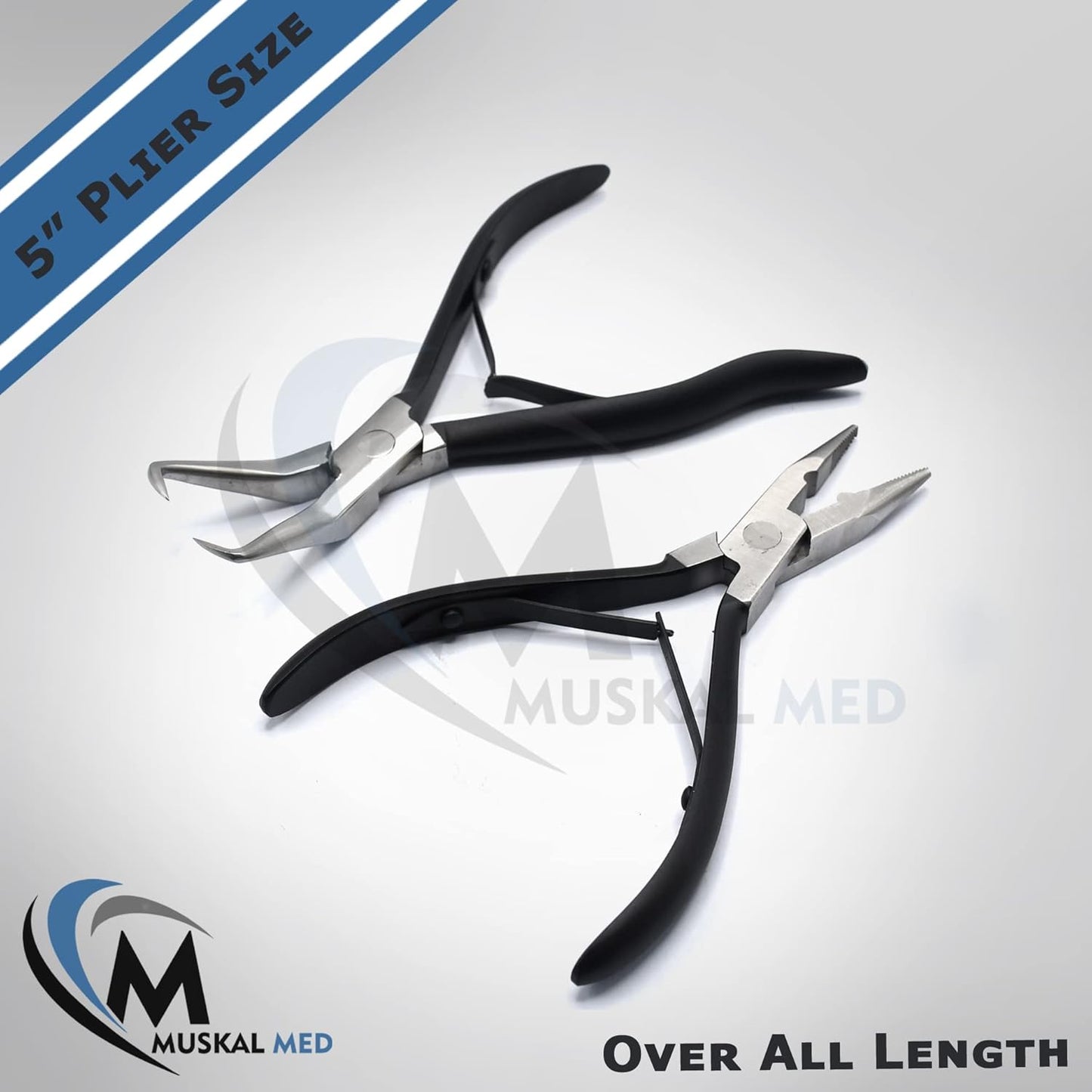 Professional Hair Extension & Beading Tool Kit Remove Plier Set for beads (4 Piece) I-Link Micro Ring Loop Needle Pulling Hook Threader Wire for Silicone Rings (Black)