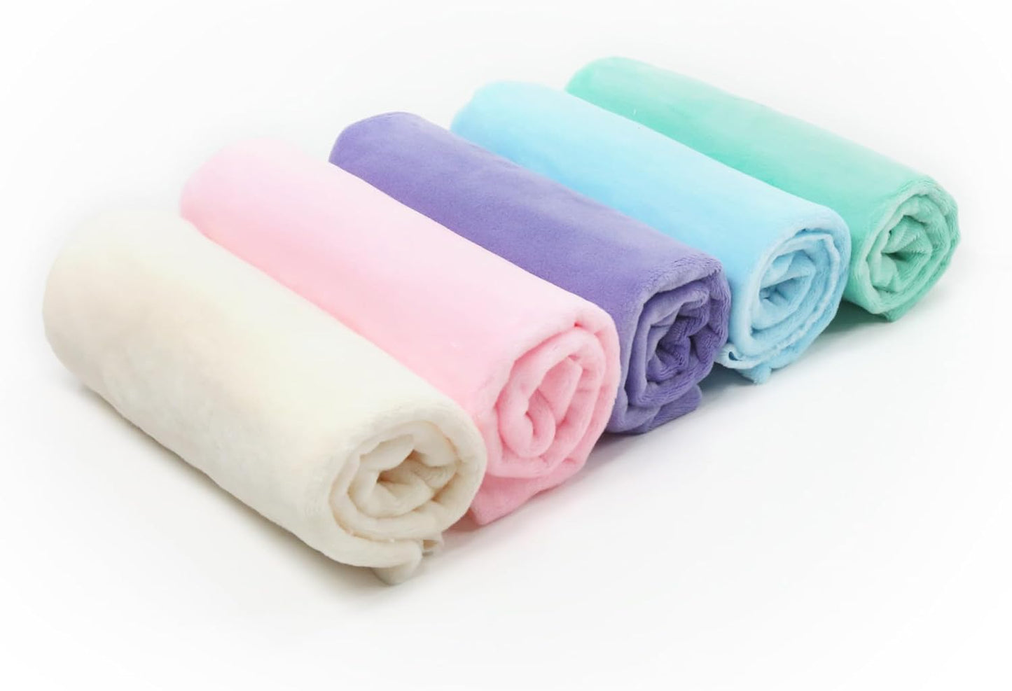 kullaloo Plush Fabric | Precut Fabric Bundle: 5 Pieces Solid Minky Fabric for Sewing | 19.5x29.5 Each | for Plushies, Baby Blankets, Pillows, Dog Beds, Apparel | Pastel Colors Minky Fabric Pack