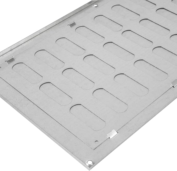 Repa Market 16" x 8" Inch (Outer Dimensions) Galvanized Adjustable Air Vent Cover - Galvanized Steel HVAC Air Vent Register - Heating, Cooling Toe Kick Vent Cover - Wall, Ceiling Intake Air Grille