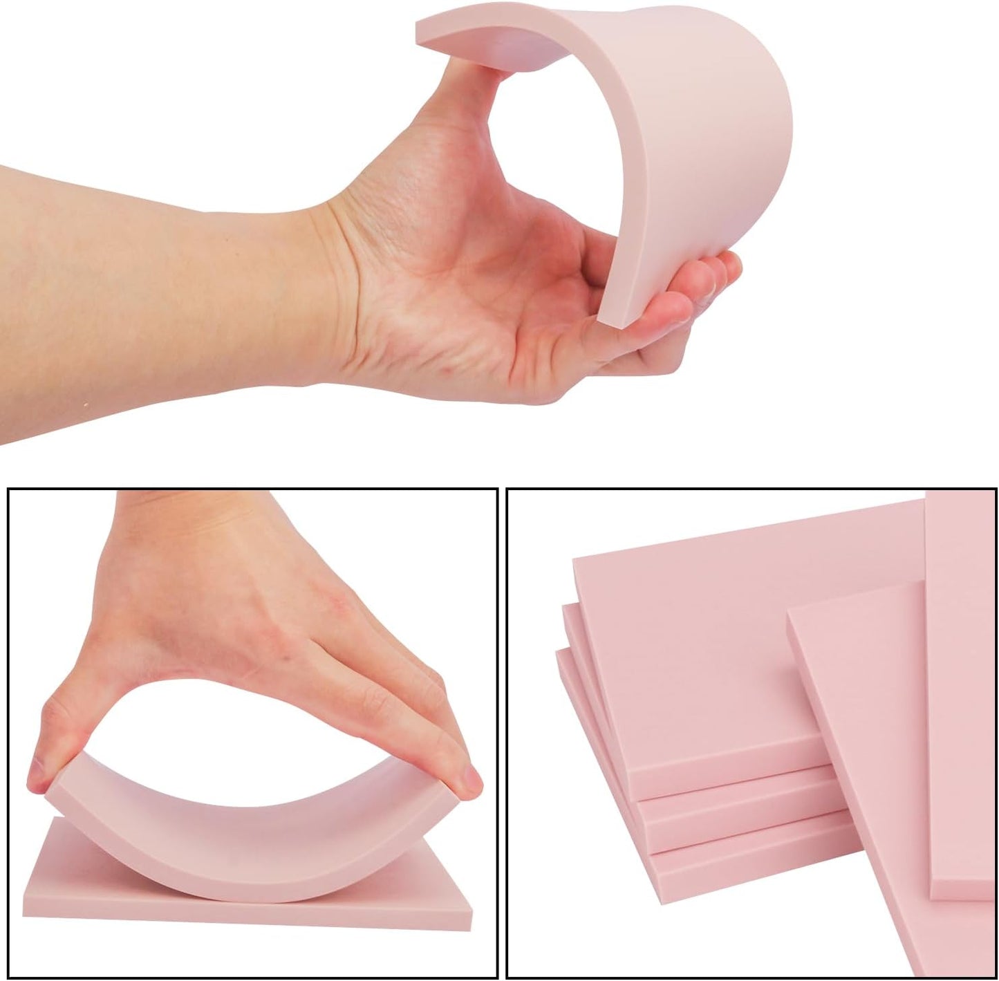 25 Pcs 4"x6" Rubber Linoleum Stamp Carving Blocks for Printmaking, Linocut Artists, Crafts - Light Pink by KUKLIPJIM