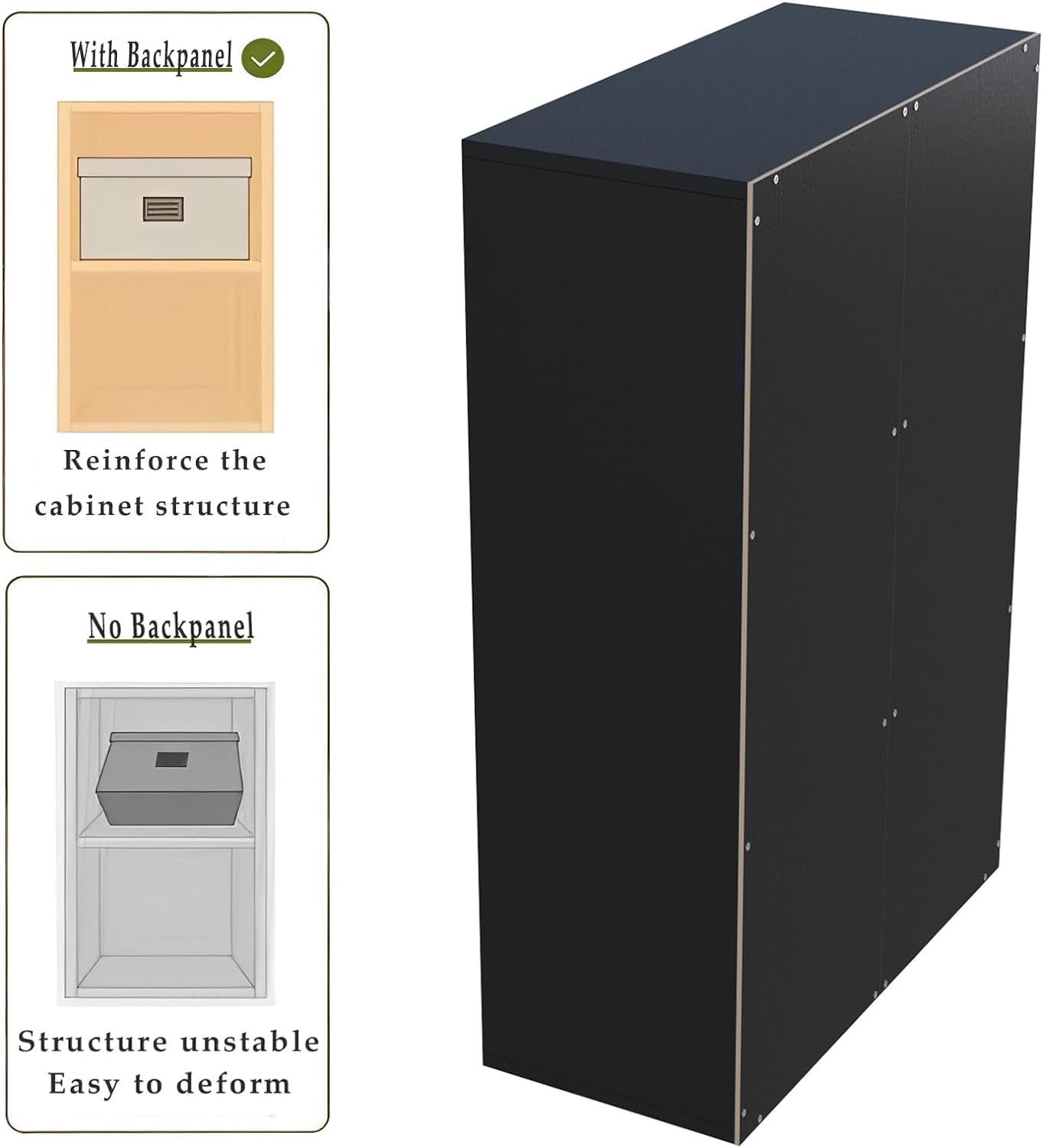 6-Cube Storage Shelf Bookcase - Wooden 3-Tier Floor Standing Open Bookshelf for Home and Office, Display Cabinet, Black