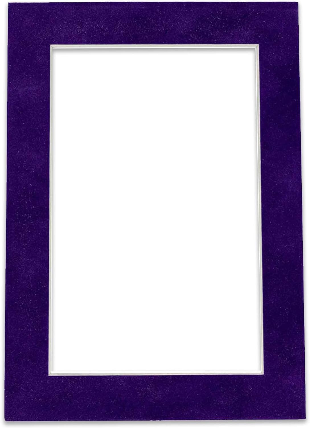 Pack of 25 Acid Free 11x14 Mats Bevel Cut for 8.5x11 Photos - Purple Crocus Suede Precut Matboards For Pictures, Photos, Framing - 4-ply Thickness
