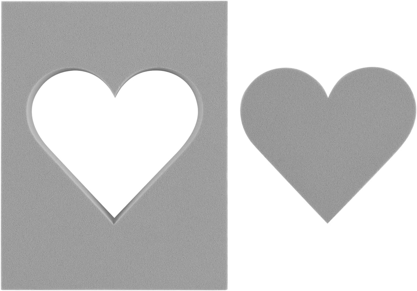 BAOFALI 4 Pcs Heart Cut Stamping Foam Grey Moldable Foam Stamps Plastic Dry Foam Stamp Pad Cut and Dry Foam Stamping Foam Block for Sculpture, Modeling, DIY Arts and Handicrafts Projects