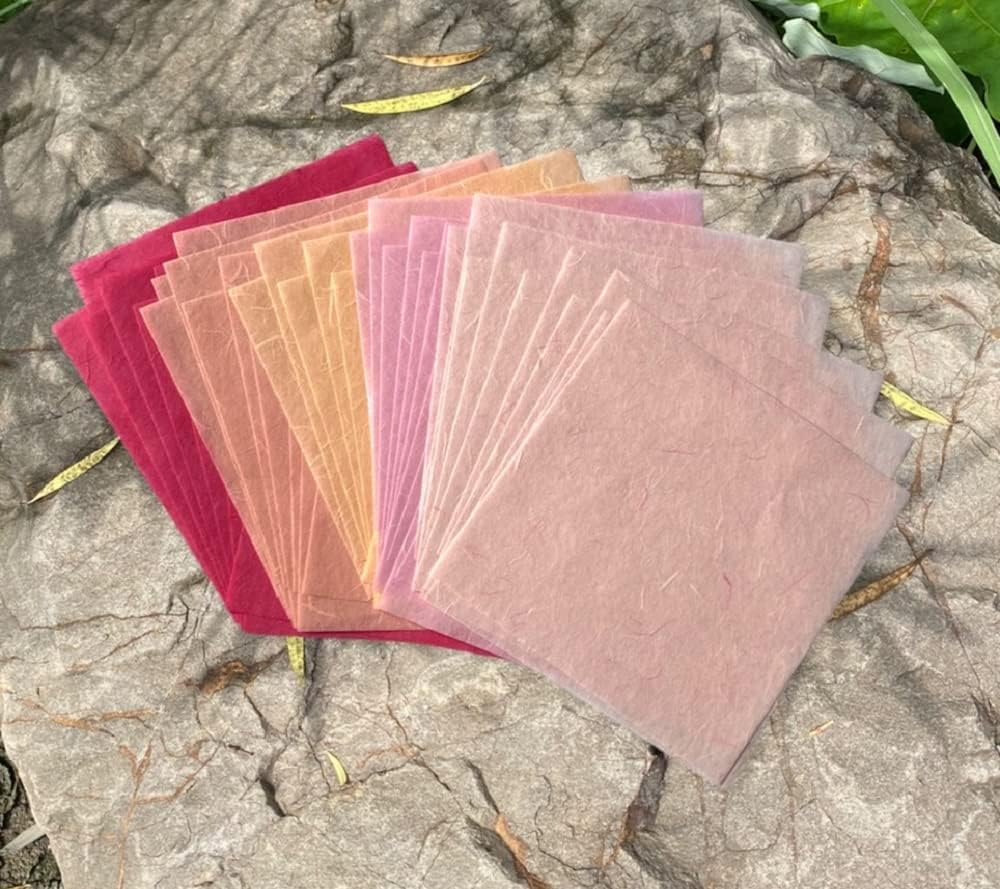 50 Sheets 6 x 6 Inches Natural Fiber Mulberry paper Sheets Square Origami Paper Arts Folding Craft, Decoration Paper, Square Folding Paper for DIY Crafts (Wedding Tone, 6x6 Inch)