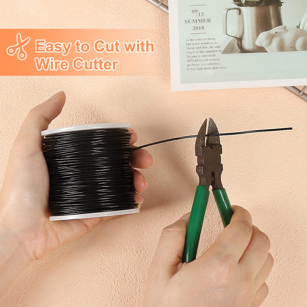 Tenn Well 15 Gauge Aluminum Wire, 164 Feet 1.5mm Bendable Metal Craft Wire for Jewelry Making, Beading, Sculpting, Bonsai Training, Halloween Crafting (Black)