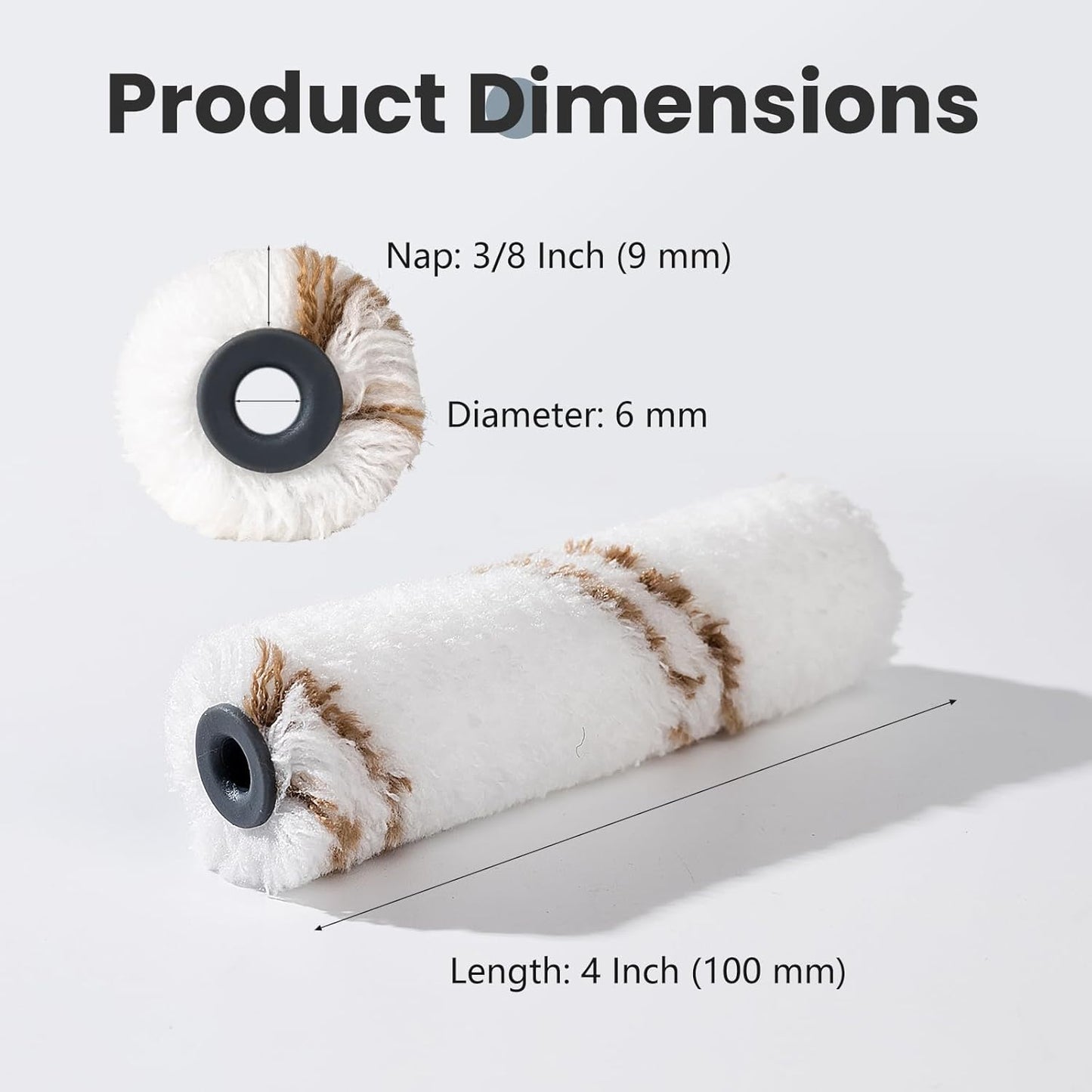 Mister Rui Microfiber Paint Roller 4 Inch, 10 Pack Small Paint Roller Covers, 10 mm Nap, Mini Paint Roller for Use with All Paints and Stains