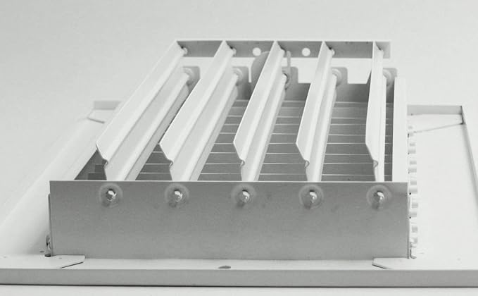 16 inch w x 6 inch h Adjustable AIR Supply Diffuser - HVAC Vent Cover Sidewall or Ceiling - Grille Register - High Airflow - White [Outer Dimensions: 17.75 inch w X 7.75 inch h]