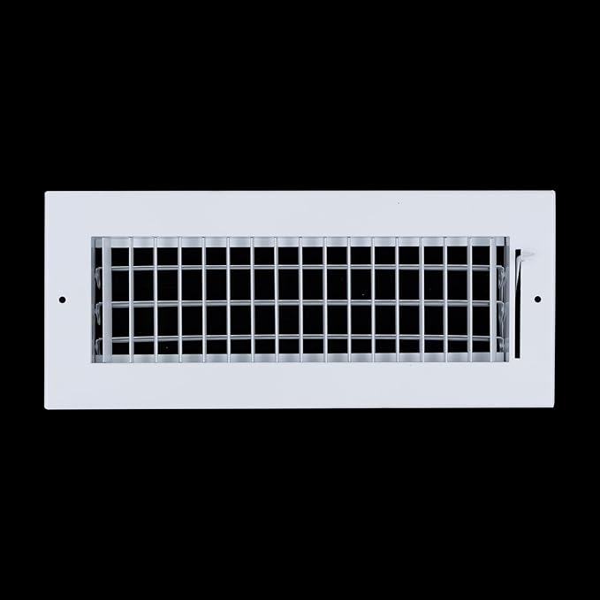 [2 Pack] Fits 12x4 Duct Opening Steel Adjustable Air Supply Grille by Handua | Register Vent Cover Grill for Sidewall and Ceiling | White | Outer Size: 13.75" X 5.75"