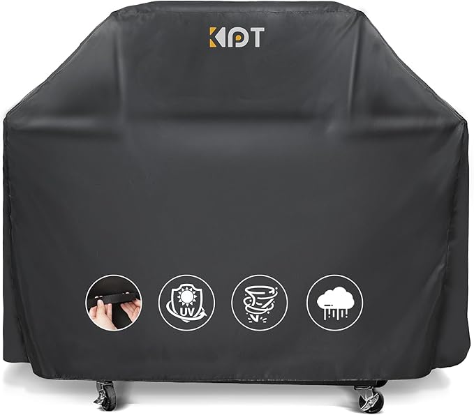 KPT 57 Inch Grill Cover for Outdoor Grill - Heavy Duty Waterproof 420D BBQ Cover with Hook, Air Vent, Buckle - Gas Grill Cover, UV & Fade Resistant, BBQ Grill Cover for Weber, Nexgrill, Char Broil
