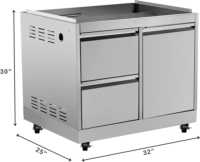 KoolMore Outdoor Kitchen 30 in. BBQ Liquid Propane Grill with Cabinet in Stainless-Steel (KM-OKS-BQ30-BQ30CAB)