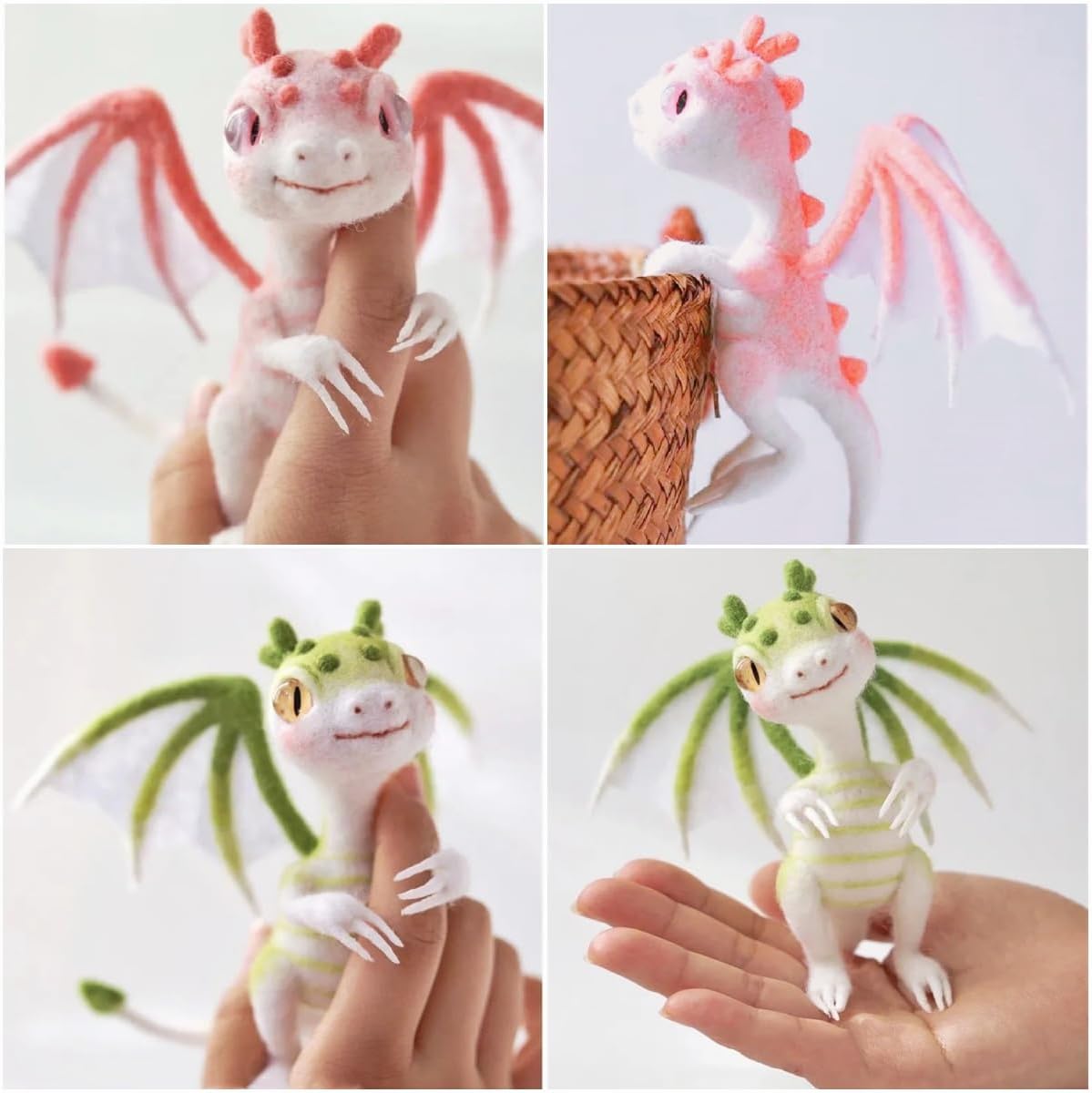 DEUXPER Needle Felting Kits Beginners, DIY Wool Felt Dragon Materials Set for Adults Kids, Needle Felting Craft Project Gift for Women Men