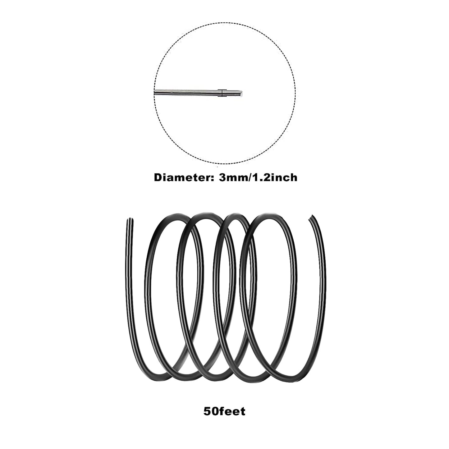 3mm Aluminum Craft Wire, 50 Feet 9 Gauge Bendable Anodized Metal Wire for Sculpting, Jewelry Making, Armature Making, Wire Weaving and Wrapping