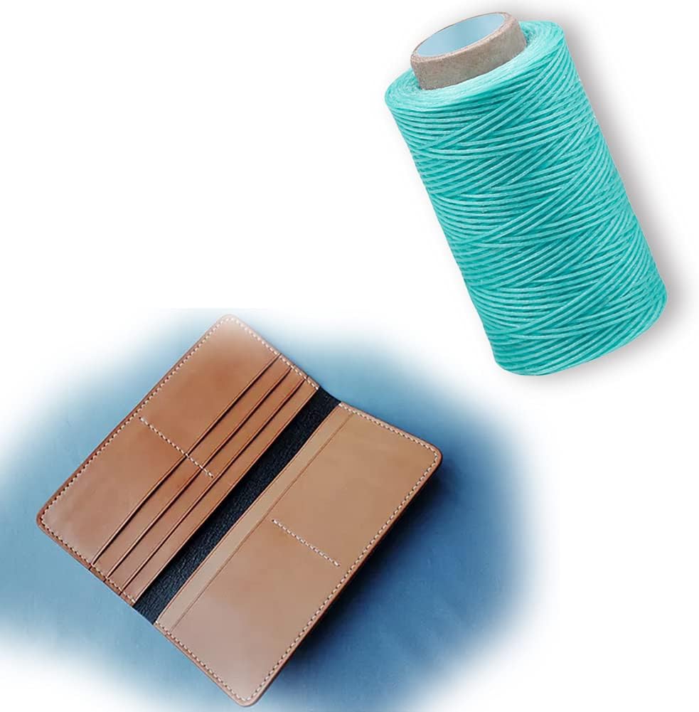284 Yards Waxed Thread, 210D Heavy Duty Wax Upholstery Thread for Leather Sewing, 0.8mm Flat Waxed String for Bookbinding/Shoe Repairing/Leather Projects