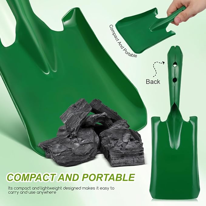 BESPORTBLE Ash Scoop for Fireplace, Fire Pit & Wood Stove – Small Iron Coal Hand Shovel, Compact Metal Cleaning Tool, Green