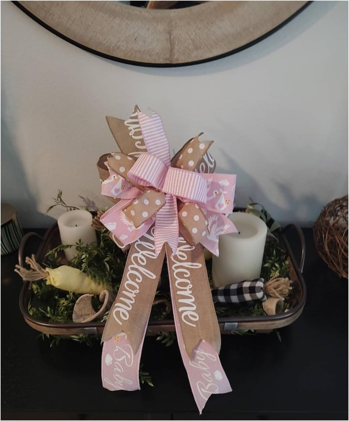 Burlap Ribbon Wired, Farmhouse Rustic Welcome Ribbon for Gifts Wrapping DIY Crafts Floral Bows Wreath Making Party Supplies Holiday Home Decoration, 2.5 Inch x 10 Yards